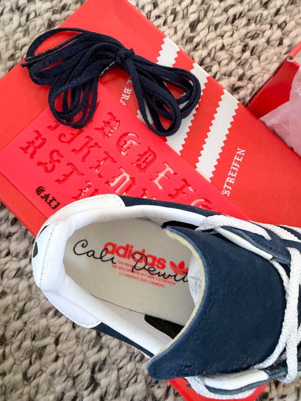 Adidas x Cali Dewitt navy white mint green campus 80s sneakers special edition - Picture 5 of 16